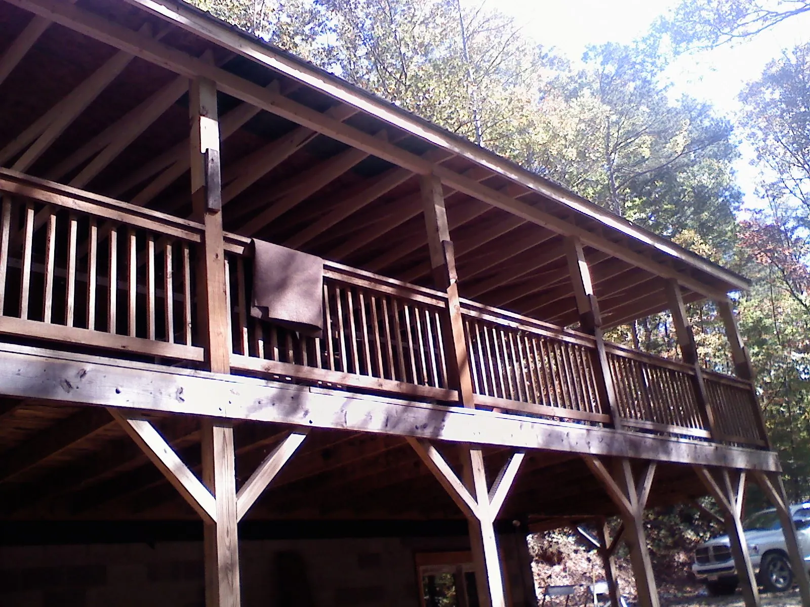 Timber framing under a new elevated porch and deck — Roof Leak Repair in Black Lick by Roofing Brothers
